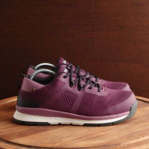 Bogs Shoes Womens SZ 9.5 Purple Sandstone Knit TR Composite Toe Safety Sneakers